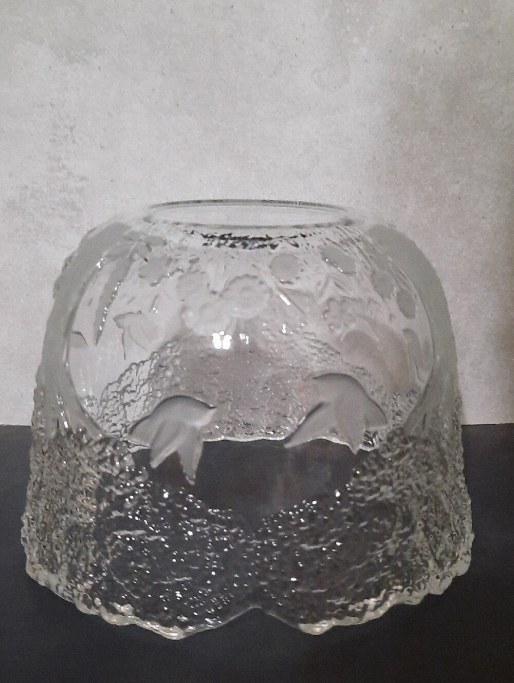 Vintage Mikasa " Tree Love" Pattern Clear Glass Bowl With 3D Birds & Trees - Picture 6 of 11